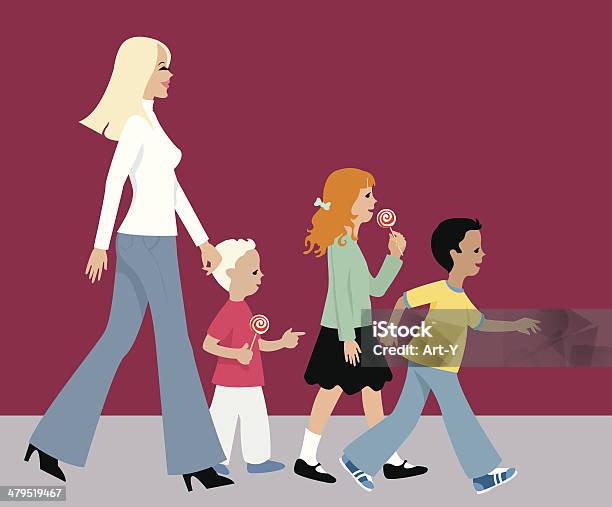 Ilustración de Vida De Ciudadserie Mujer Y Los Niños y más Vectores Libres de Derechos de Ciudad - Ciudad, Estilos de vida, Niño pequeño