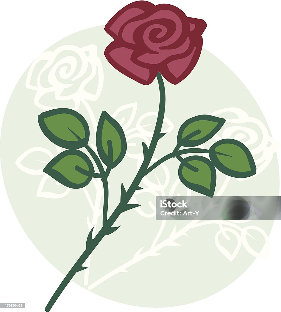 Rose sur fond vert pâle ovale - clipart vectoriel de Beauté libre de droits