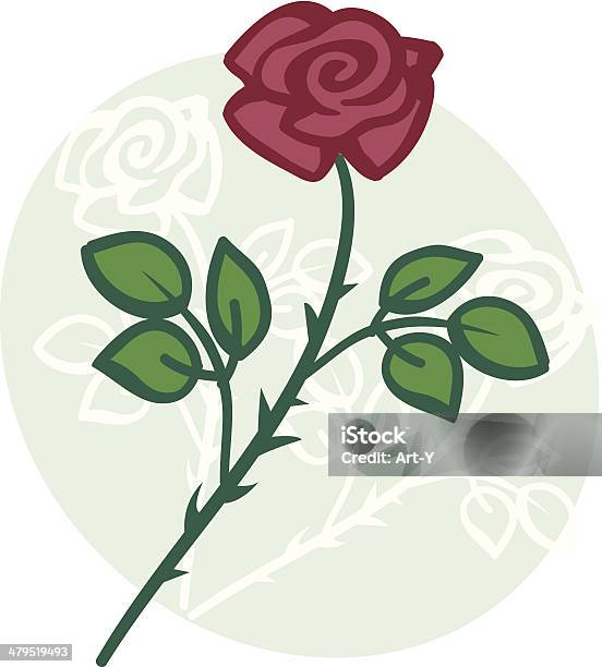 Rose Sur Fond Vert Pâle Ovale Vecteurs libres de droits et plus d'images vectorielles de Beauté - Beauté, Couleur verte, Ellipse