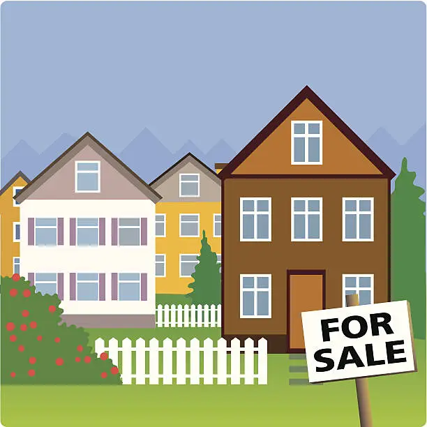 Vector illustration of Houses for sale