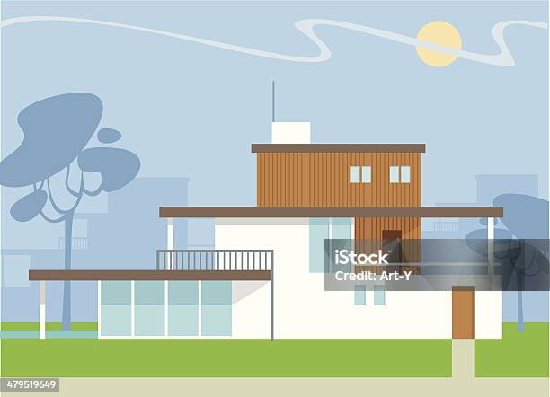 Modern Home Stock Illustration - Download Image Now - Modern, Patio, Apartment