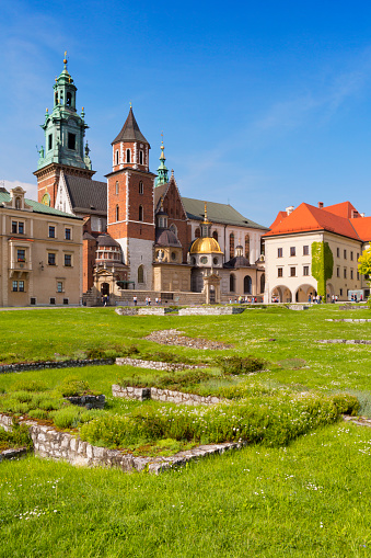 Cracow, Poland - May 20, 2015: Wawel Castle and Wawel Cathedral in Cracow, Poland.