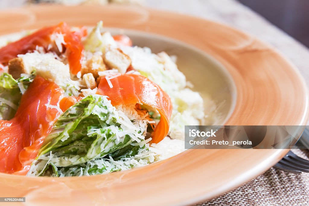 Caesar salad with salmon 2015 Stock Photo