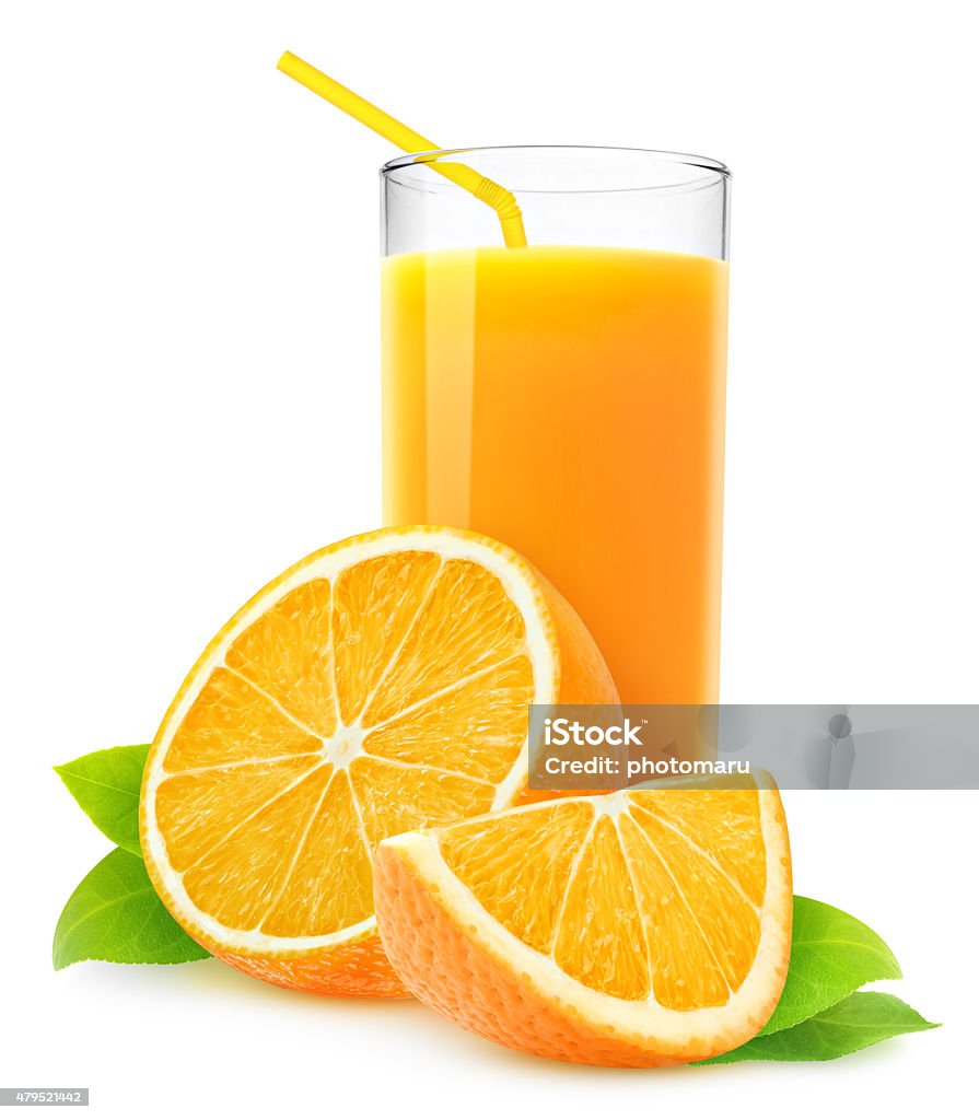 Orange juice and slices of orange isolated on white More oranges here: Orange Juice Stock Photo