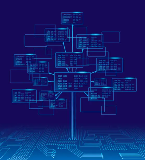 Vector illustration of Binary tree