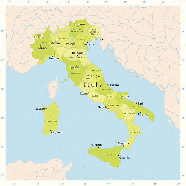 Highly detailed vector map of Italy. File was created on September 5, 2011. The colors in the .eps-file are ready for print (CMYK). Included files: EPS (v8) and Hi-Res JPG.