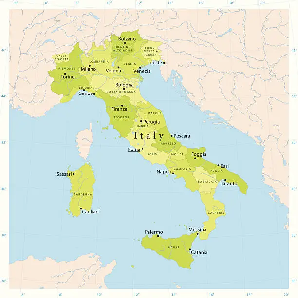 Vector illustration of Italy Vector Map