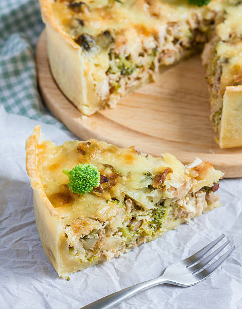 istock Quiche lorraine with chicken, mushrooms and broccoli 479525120