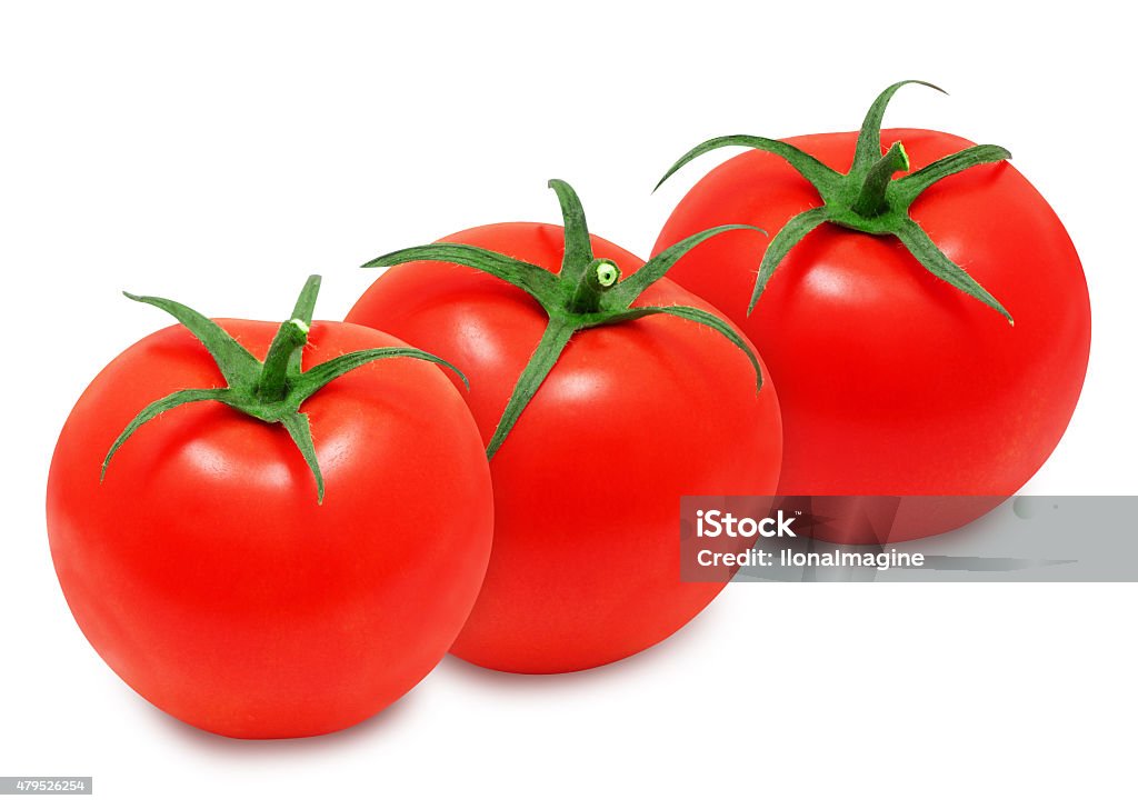 Fresh red tomatoes Three fresh red tomatoes isolated on white backround 2015 Stock Photo