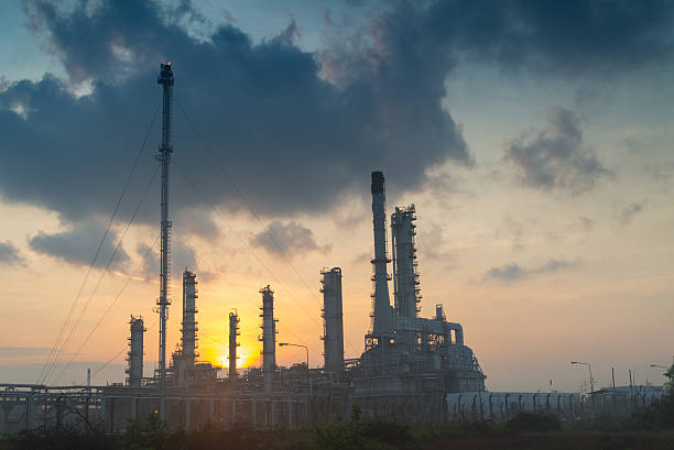istock Oil refinery at sunrise 479533858