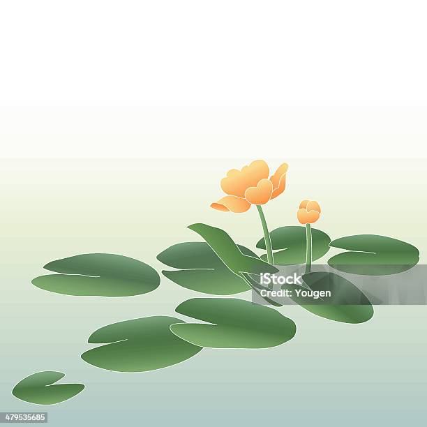 Yellow Pond Lily Stock Illustration - Download Image Now - Landscape - Scenery, Lily, Painting - Art Product