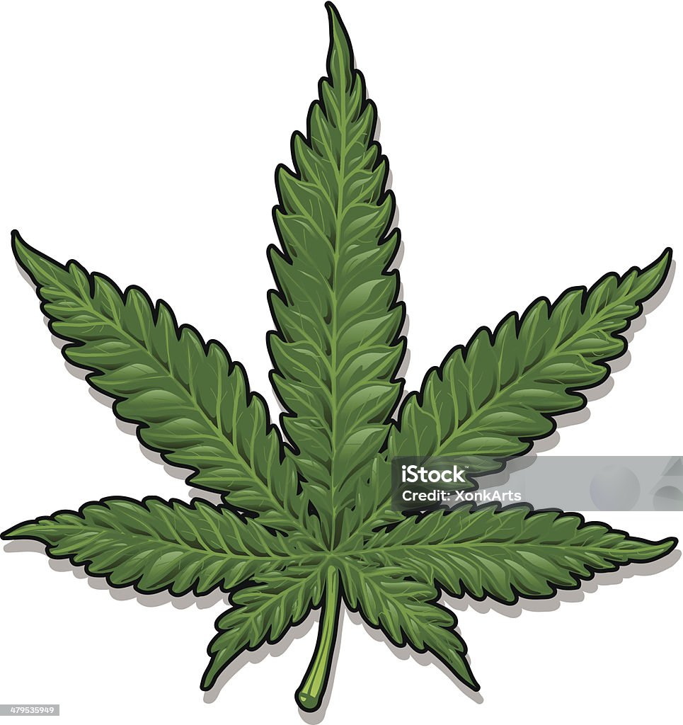 Hoja de marihuana - arte vectorial de Planta de cannabis libre de derechos
