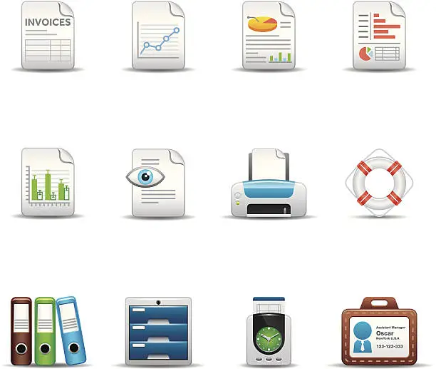 Vector illustration of Office & Business Icon Set | Elegant Series