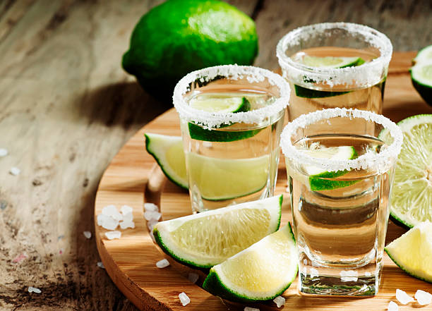 istock Silver Mexican tequila with lime and salt 479536436