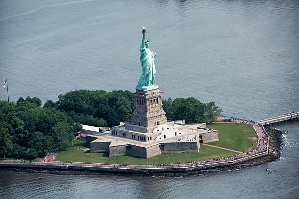 istock statue of liberty aerial view 479538612
