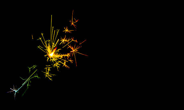 istock Christmas sparkler on black background. Bengal fire 479541640
