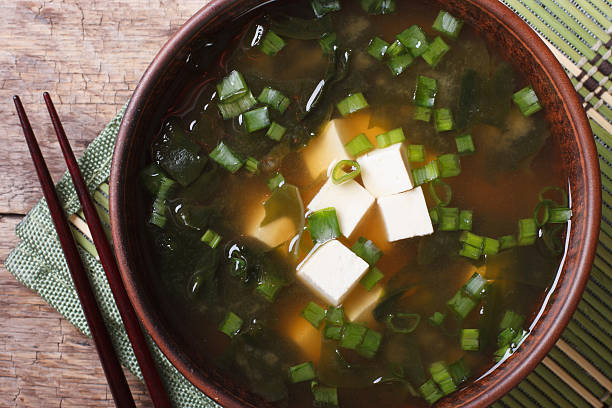 istock miso soup in a brown bowl close-up. horizontal top view 479541972