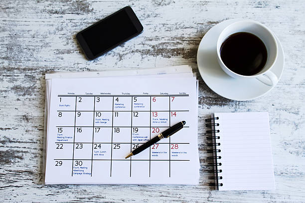 istock Checking monthly activities in the calendar 479542446