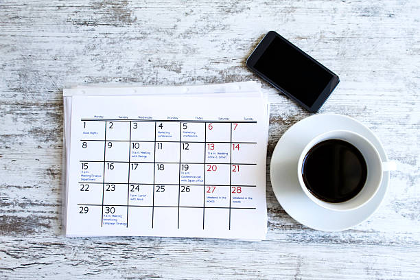 istock Checking monthly activities in the calendar 479542462