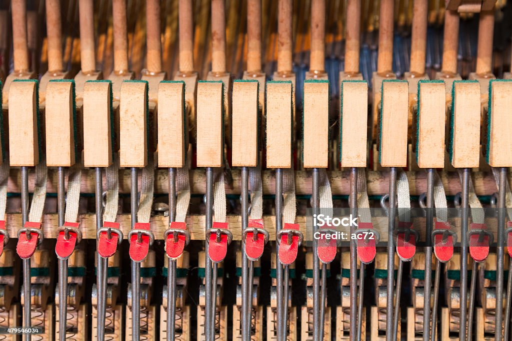 Old piano - details Old piano German construction - various internal details 2015 Stock Photo