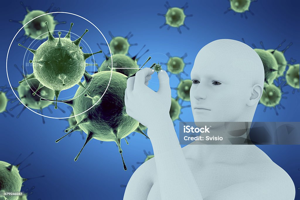 virus and human a digital image of the virus and human Abstract Stock Photo