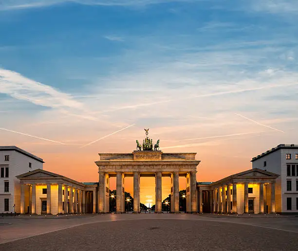 Brandenburg Gate in Berlin, Germany at night