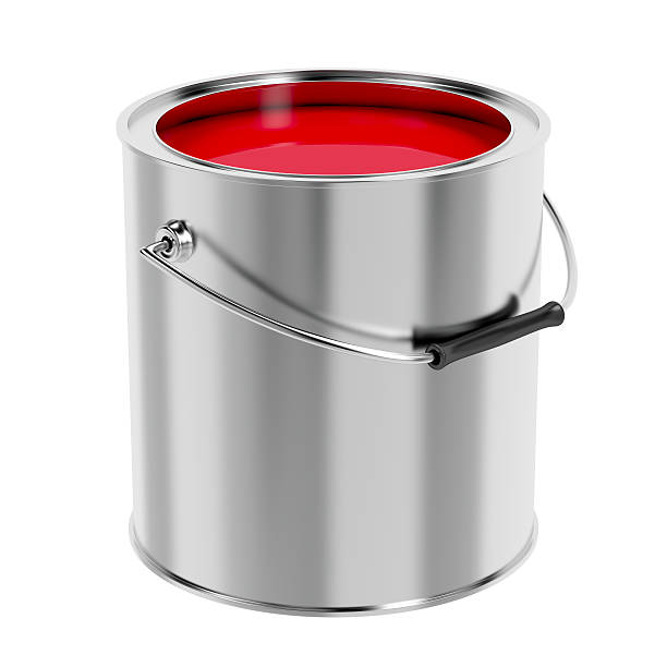 Red paint Canister with red paint isolated on white background canister photos stock pictures, royalty-free photos & images