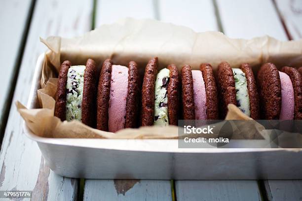 Ice Cream Sandwiches Stock Photo - Download Image Now - Ice Cream Sandwich, Cookie, Ice Cream