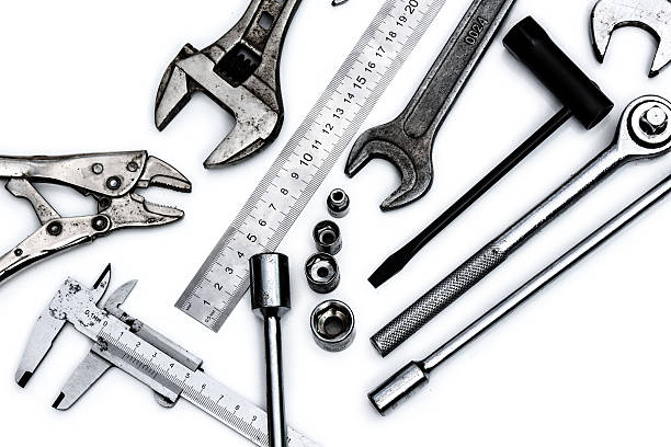 istock Set of handle metal tools isolated on white. 479555140