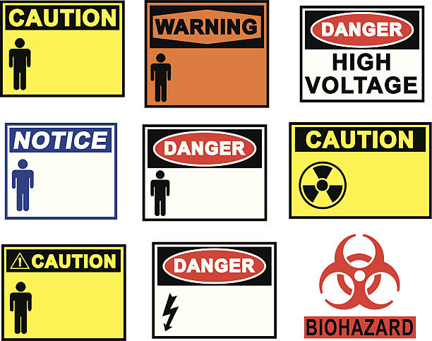 Bекторная иллюстрация Знаки опасности и предупреждения