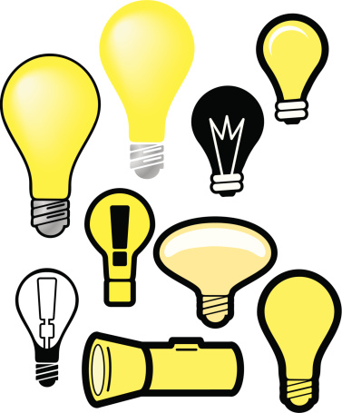 Lightbulb symbols/icons. Illustartor 8.0, EPS v8