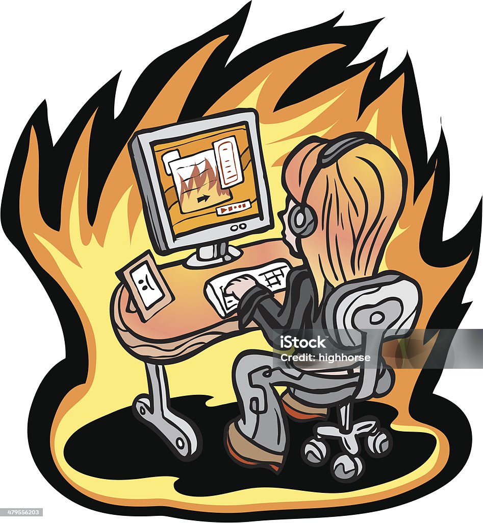 Girl Surfing Internet - Going to Hell Files: Layered illustrator 8.0 , EPS v8, hi-res jpeg @300 dpi. Adolescence stock vector