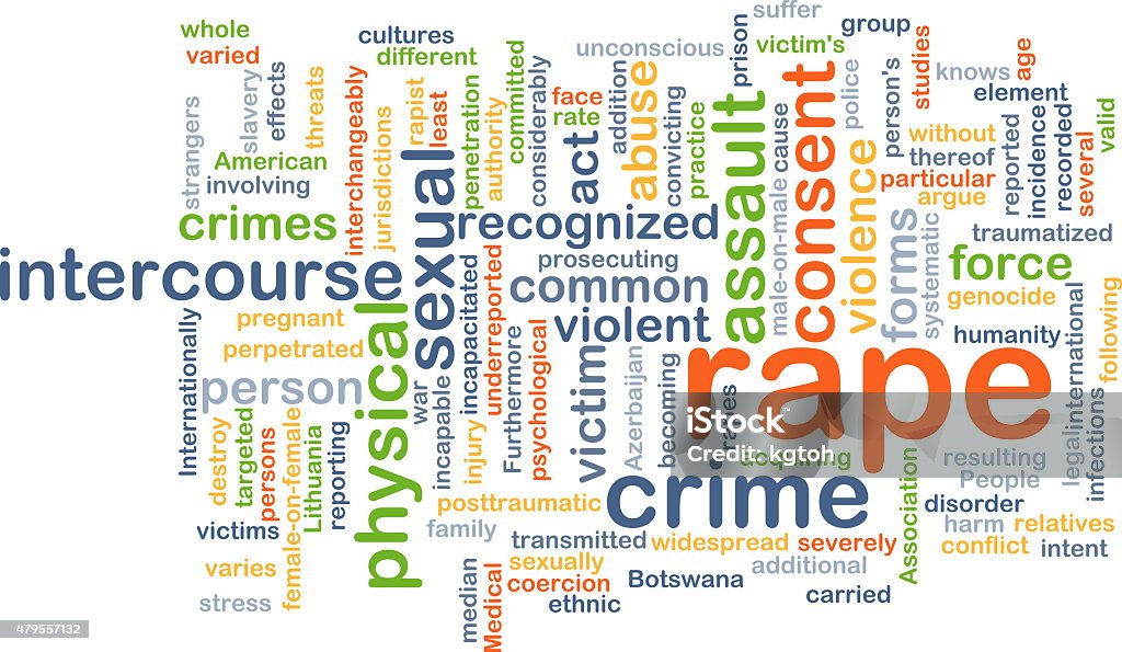 Rape background concept Background concept wordcloud illustration of rape Sexual Assault Stock Photo