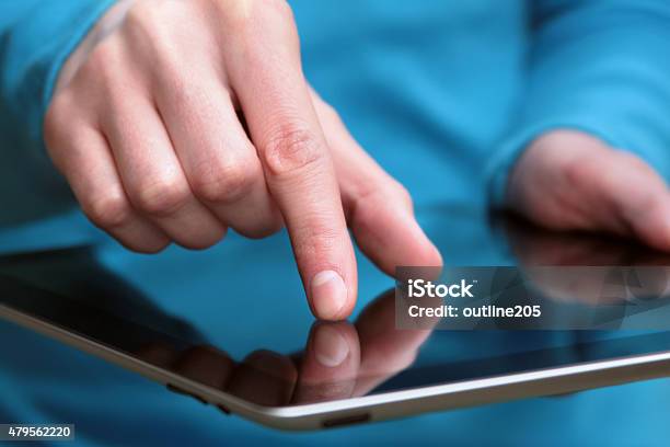 Holding Tablet Computer Stock Photo - Download Image Now - Computer Monitor, Pinching, 2015