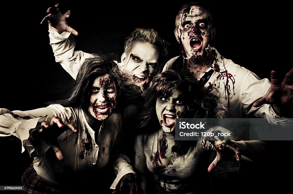 Grupo de zombies - Foto de stock de Morto-vivo royalty-free