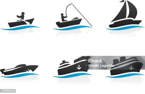 Icônes De Bateau Vecteurs libres de droits et plus d'images vectorielles de Transport nautique - Transport nautique, Vedette, Cargo
