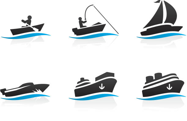 Icone di barca - illustrazione arte vettoriale