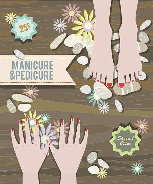 Vector illustration of Manicure pedicure