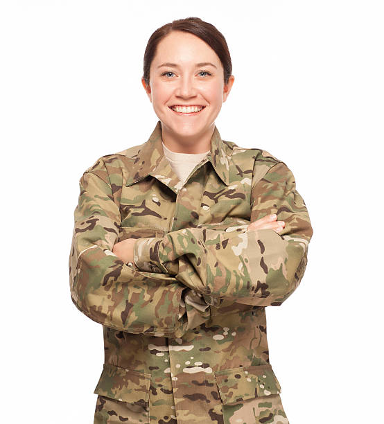 istock Soldier with arms crossed on white background. 479567138