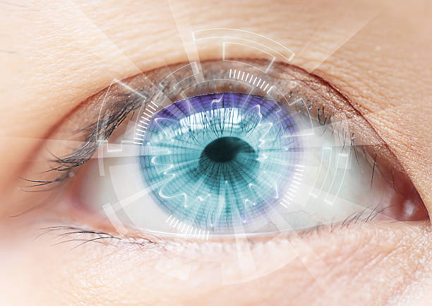 istock Close-up of woman's blue eye. High Technologies 479568662