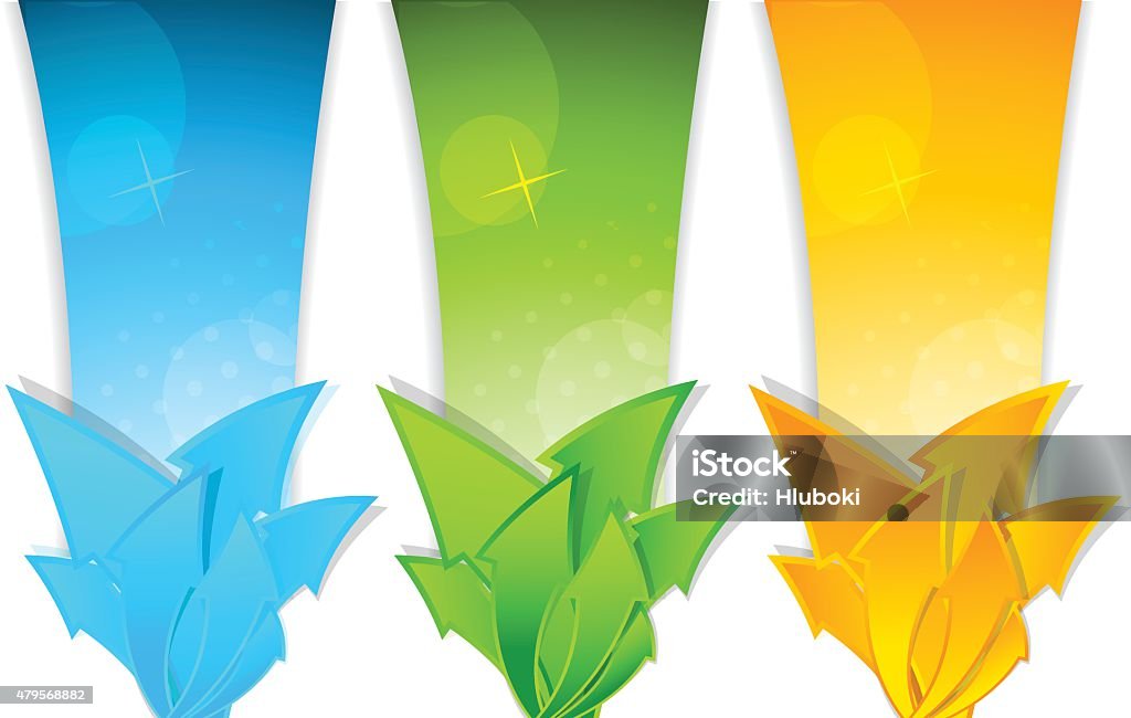 Banners with arrows Set of bright banners with arrows 2015 stock vector