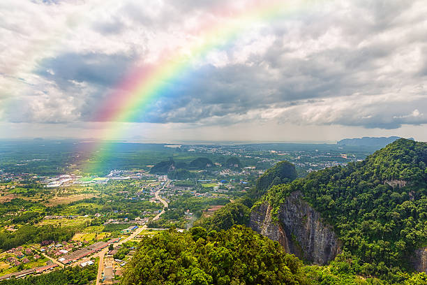 istock Beautiful landscape with a rainbow in the sky 479568980