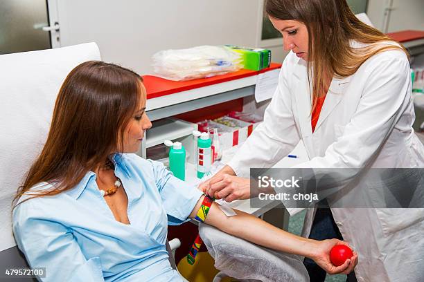 Young Woman Is Going To Donate Blood In Blood Bank Stock Photo - Download Image Now