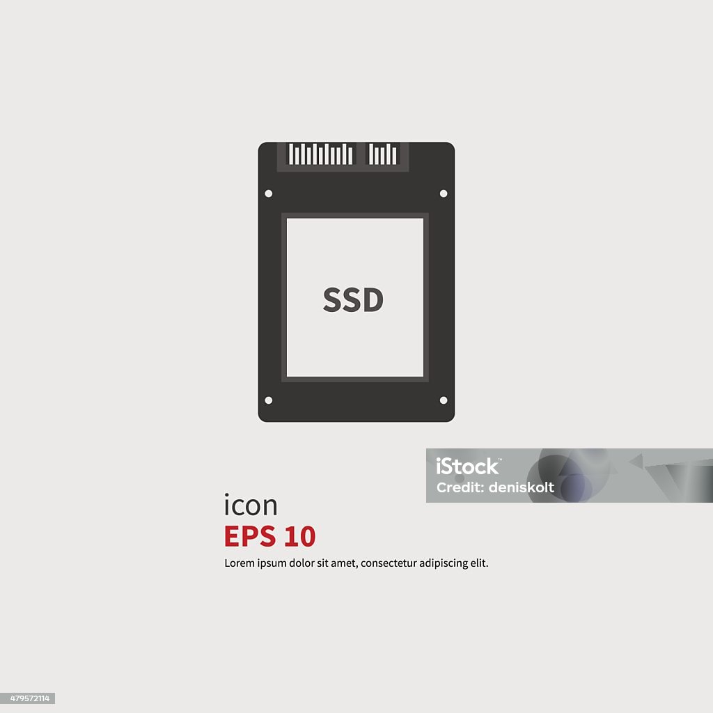 Sdd icon SSD drive icon, vector illustration. Black silhouette. 2015 stock vector