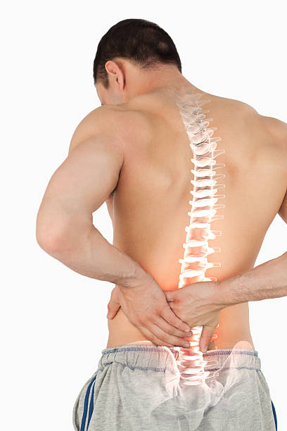 istock Highlighted spine of man with back pain 479573504