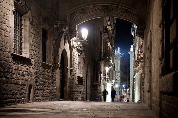 istock old down part in night with brick road 479573580
