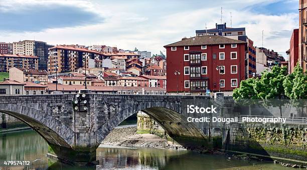 Bilbao Neighbourhood Houses Looking Across Nervión River Stock Photo - Download Image Now