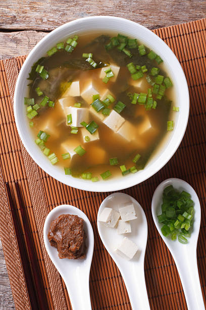 istock Japanese miso soup and ingredients. top view vertical 479574214