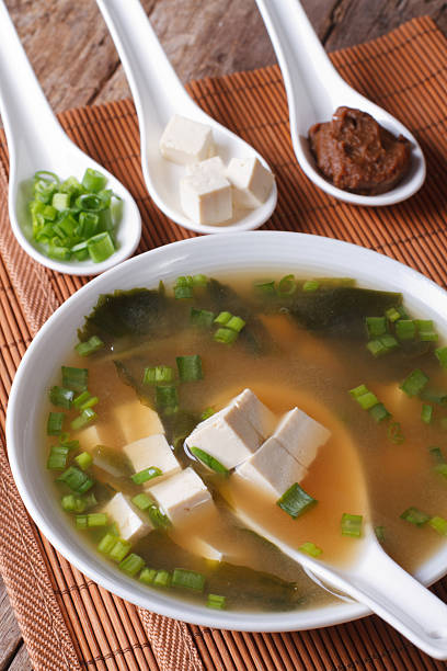 istock Japanese miso soup in bowl with a spoon horizontal 479574274