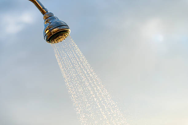 Shower and blue sky